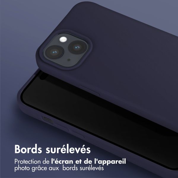 Selencia Coque silicone avec cordon amovible Apple iPhone 15 - Bleu foncé