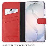 Selencia Étui portefeuille en cuir véritable Samsung Galaxy S26 - Rouge