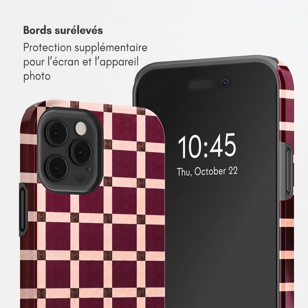 Selencia Coque arrière Vivid Apple iPhone 12 (Pro) - Check This Burgundy