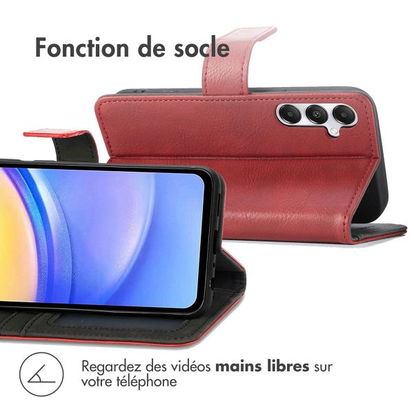 imoshion Étui de télephone portefeuille de luxe Samsung Galaxy A15 (5G/4G) - Rouge