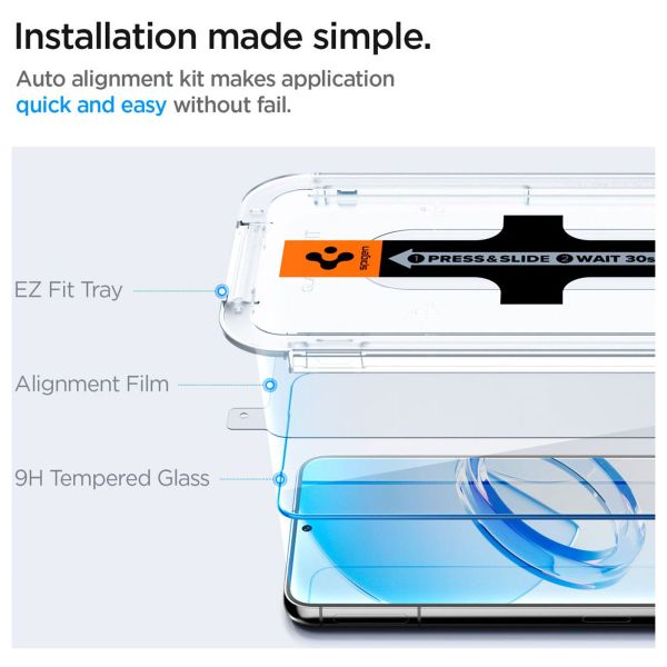 Spigen Protection d'écran en verre trempé GLAStR Fit 2 Paquets + Applicator Samsung Galaxy S23