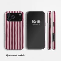 Selencia Coque arrière Vivid avec MagSafe Apple iPhone 18 Pro Max / 17 Pro Max - Bonbon Stripe Raspberry