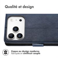 imoshion Étui de télephone portefeuille de luxe Apple iPhone 18 Pro / 17 Pro - Bleu foncé