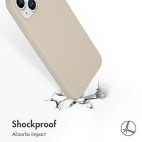 Accezz Coque Liquid Silicone Apple iPhone 15 Plus - Stone