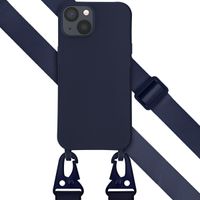 Selencia Coque silicone avec cordon amovible Apple iPhone 13 - Bleu foncé