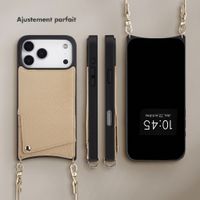 Selencia Coque de télephone Nova avec cordon et porte-cartes Apple iPhone 18 Pro Max / 17 Pro Max - Beige