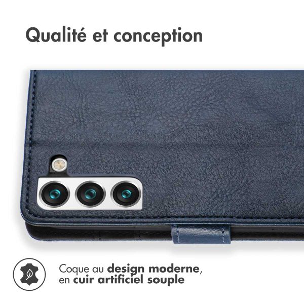 imoshion Étui de télephone portefeuille de luxe Samsung Galaxy S22 - Bleu foncé