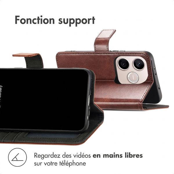 imoshion Étui de télephone portefeuille de luxe Honor 600 Lite - Marron foncé