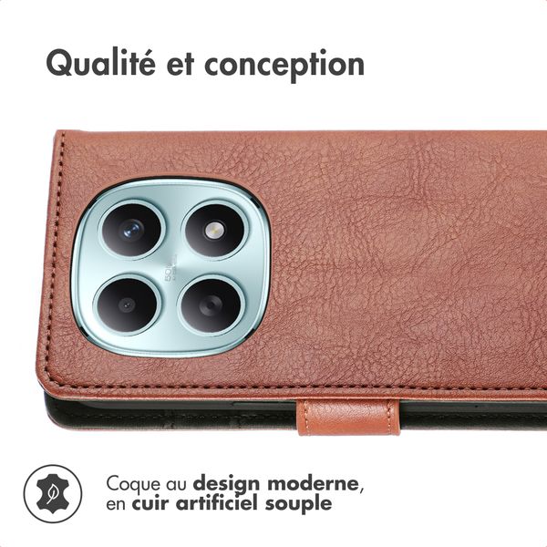imoshion Étui de télephone portefeuille de luxe Xiaomi Redmi Note 15 (5G) - Marron