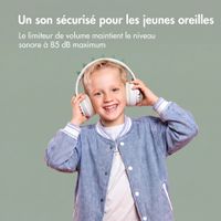imoshion Casque sans fil pour enfants Dino LED Light - Limiteur de décibels - Avec câble AUX - Brown / Orange