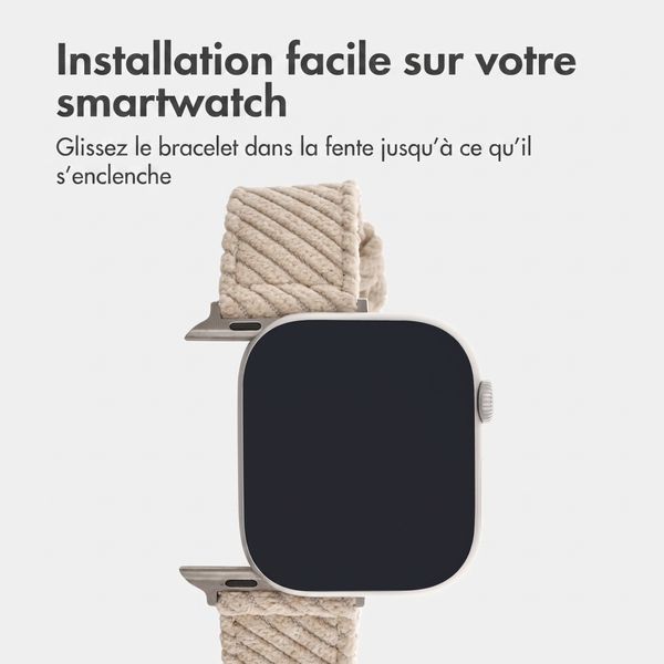 imoshion Bracelet en velours côtelé Apple Watch | 44/45/46/49 mm - Beige