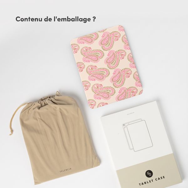 Selencia Coque tablette Vivid Apple iPad 11 (2025) 11 pouces A16 / iPad 10 (2022) 10.9 pouces - Paisley Blush