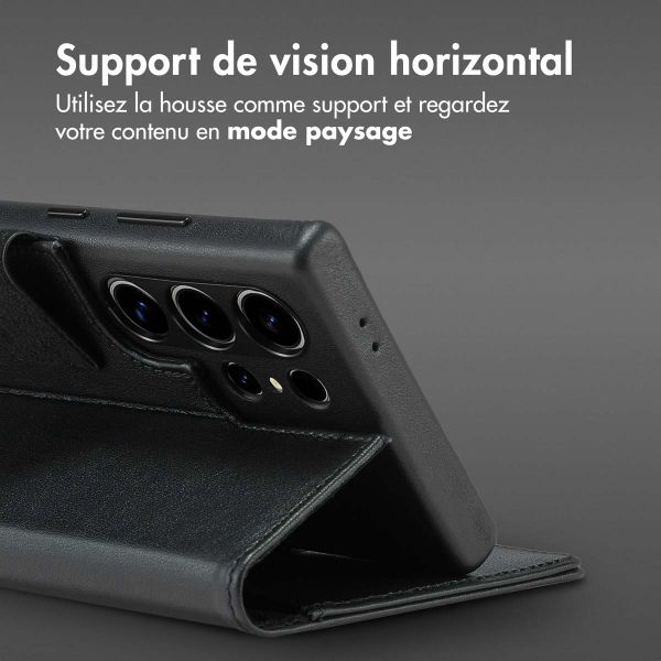 Accezz Étui de télephone portefeuille en cuir 2-en-1 avec MagSafe Samsung Galaxy S24 Ultra - Onyx Black