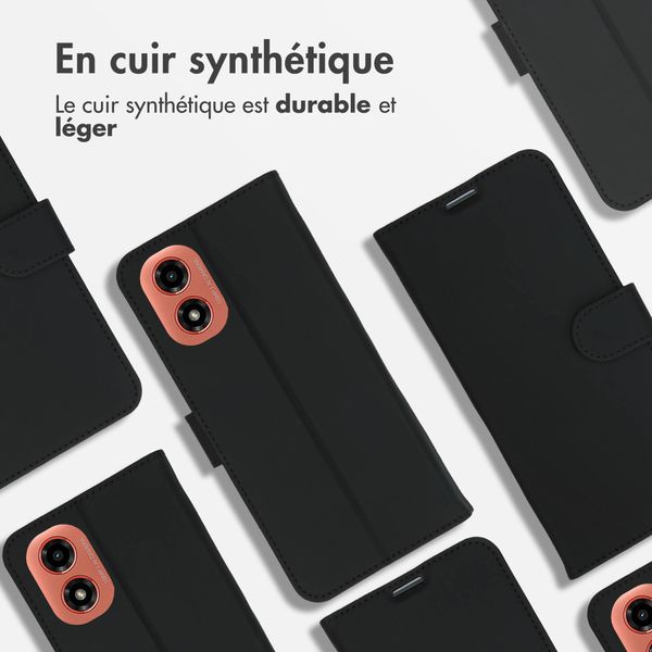 Accezz Étui de télephone Wallet Motorola Moto G04 / G24 - Noir