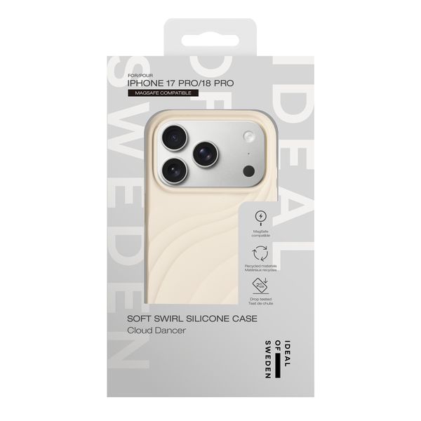 iDeal of Sweden Coque Soft Swirl Silicone MagSafe Apple iPhone 17 Pro - Cloud Dancer