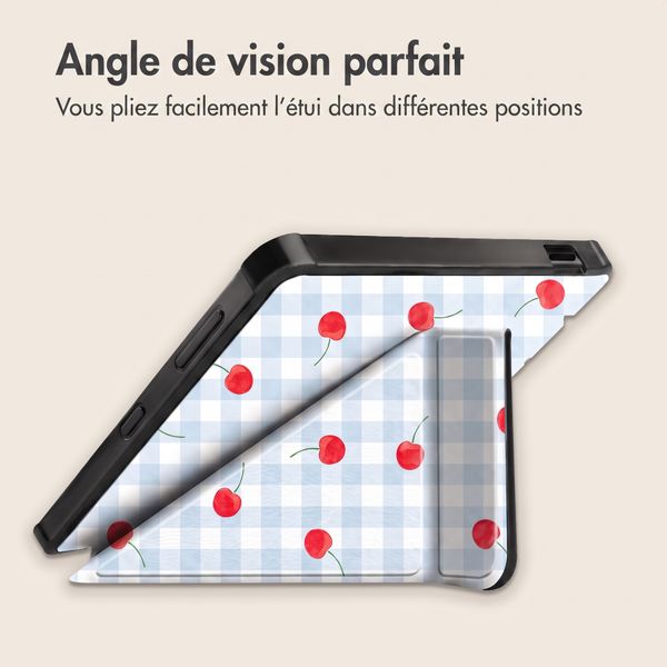 imoshion Étui de liseuse portefeuille design Pliable Kobo Libra Colour - Cherry Check