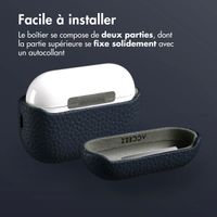 Accezz Coque en cuir véritable  Apple AirPods Pro 2 - Bleu foncé