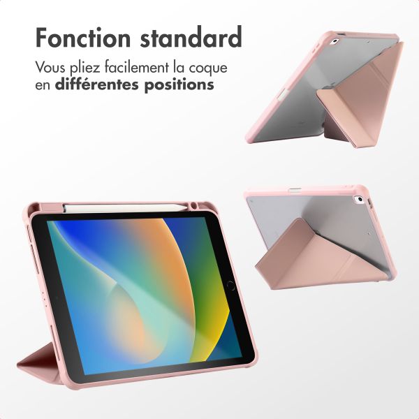 imoshion Coque tablette Origami Apple iPad 9 (2021) 10.2 pouces / iPad 8 (2020) 10.2 pouces / iPad 7 (2019) 10.2 pouces - Rose