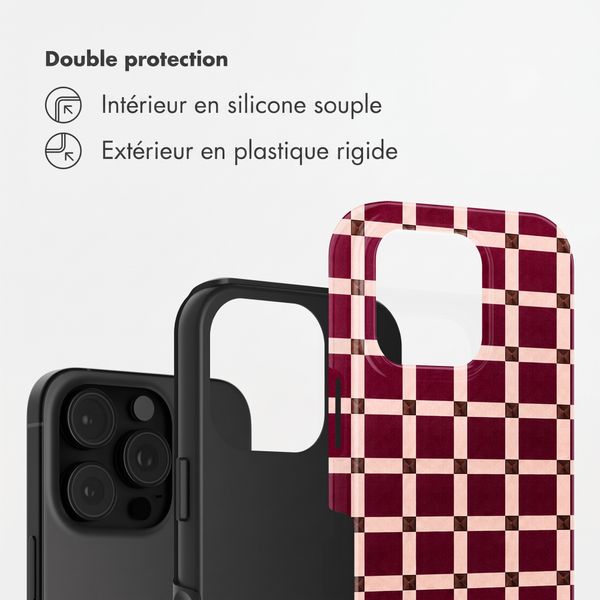 Selencia Coque arrière Vivid Apple iPhone 16 Pro - Check This Burgundy