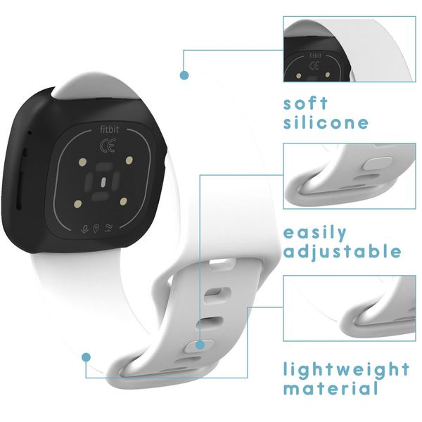 imoshion Bracelet sport en silicone Fitbit Versa 4 / 3 / Sense (2) - Blanc