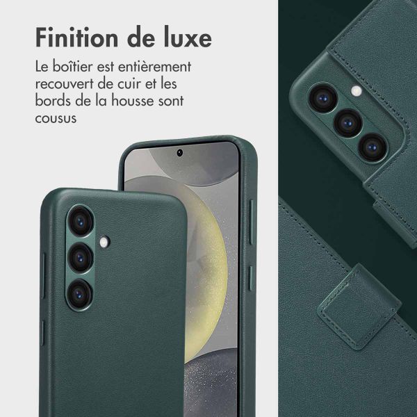 Accezz Étui de télephone portefeuille en cuir 2-en-1 avec MagSafe Samsung Galaxy S24 - Cedar Green