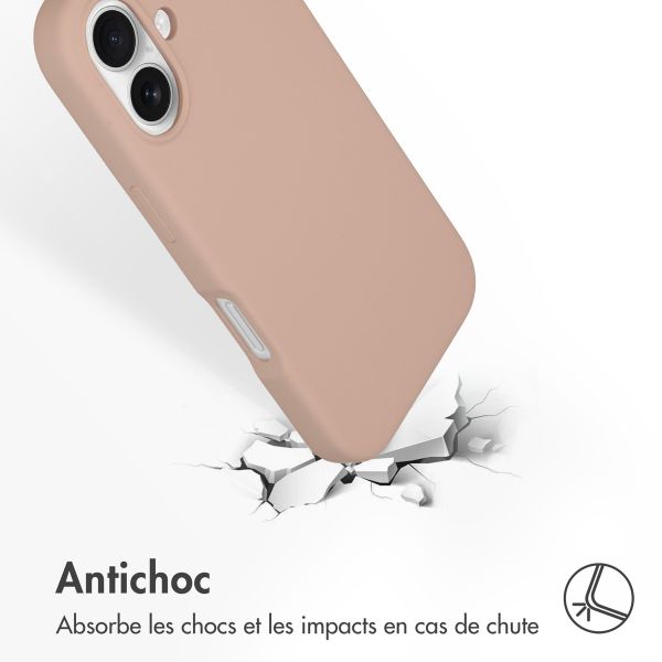 Accezz Coque Liquid Silicone avec MagSafe Apple iPhone 16 - Rose