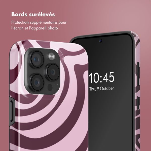 Selencia Coque arrière Vivid avec MagSafe Apple iPhone 15 Pro - Wavy Swirl Pink Plum