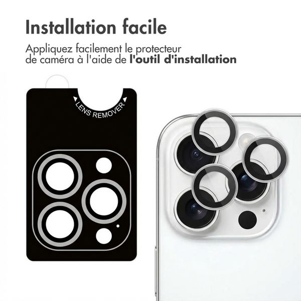 imoshion Lot de 2 protections d'objectif de caméra Apple iPhone 16 Pro / 16 Pro Max - Blanc / Titanium