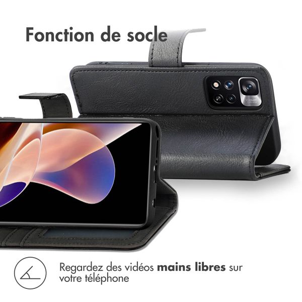 imoshion Étui de télephone portefeuille de luxe Xiaomi Redmi Note 11 Pro - Noir