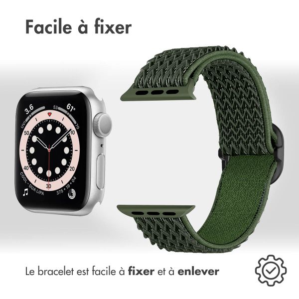 imoshion Bracelet en nylon élastique Apple Watch | 38/40/41/42 mm - Vert foncé