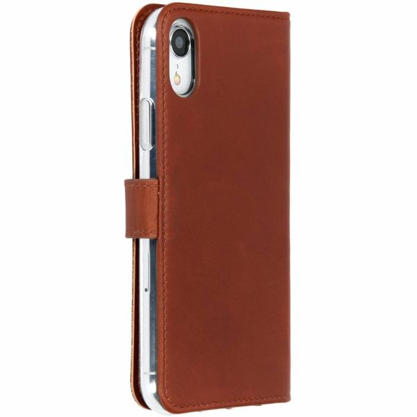 Selencia Étui portefeuille en cuir véritable Apple iPhone Xr - Marron