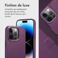 Accezz Étui de télephone portefeuille en cuir 2-en-1 avec MagSafe Apple iPhone 14 Pro - Heath Purple