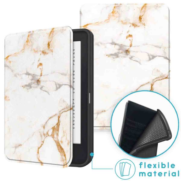 imoshion Étui á rabat Kobo Clara 2E / Tolino Shine 4 - White Marble