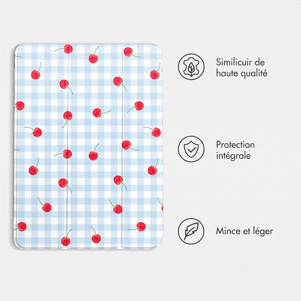 imoshion Coque tablette Design Trifold Apple iPad Air 11 pouces (2026) M4 / (2025) M3 / (2024) M2 / Air 5 (2022) / Air 4 (2020) - Cherry Check