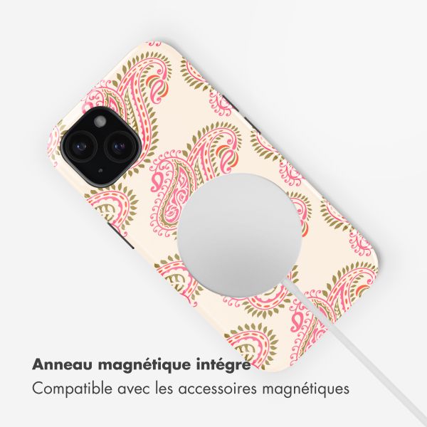 Selencia Coque arrière Vivid avec MagSafe Apple iPhone 15 - Paisley Blush