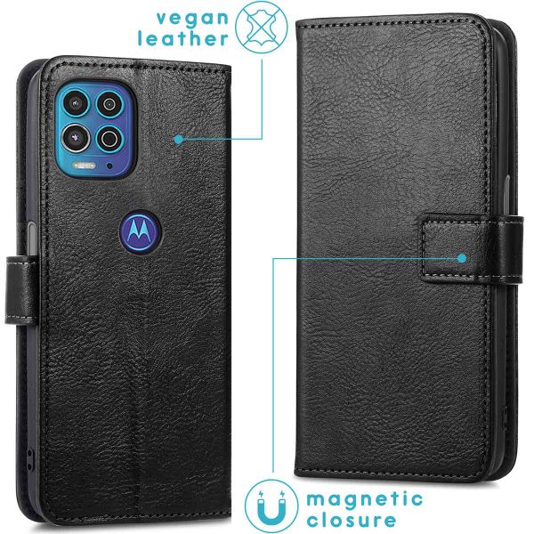 imoshion Étui de télephone portefeuille de luxe Motorola Moto G100 - Noir