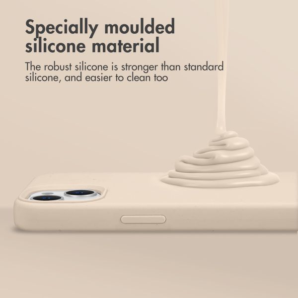 Accezz Coque Liquid Silicone Apple iPhone 15 Plus - Stone