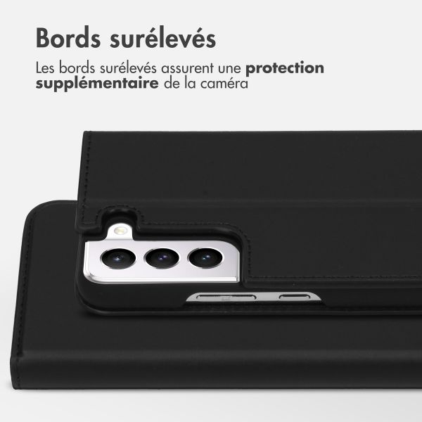 Accezz Étui de télephone Slim Folio en cuir de qualité supérieure Samsung Galaxy S22 - Noir
