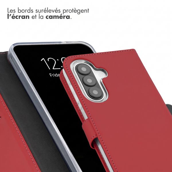 Selencia Étui portefeuille en cuir véritable Samsung Galaxy A27 (5G) - Rouge