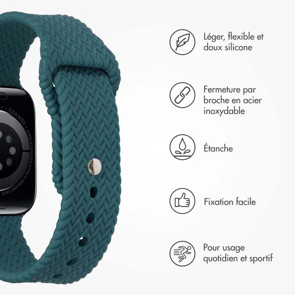 imoshion Bracelet tressé en silicone Apple Watch | 38/40/41/42 mm - Vert foncé