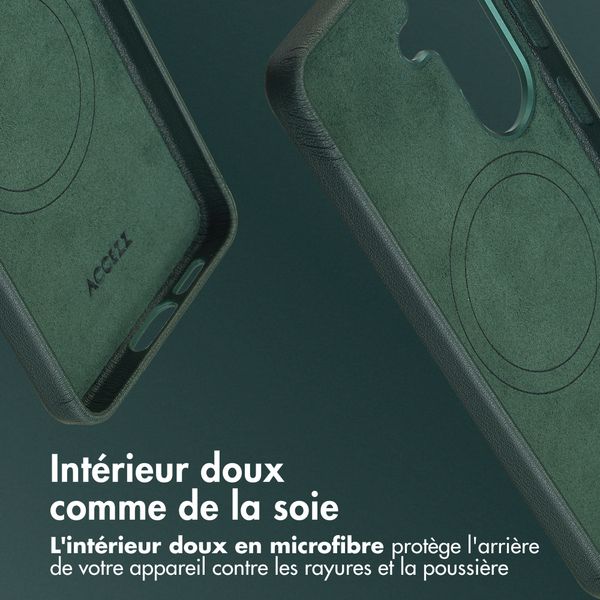Accezz Coque arrière en cuir avec MagSafe Samsung Galaxy S26 - Cedar Green