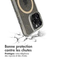 imoshion Coque arrière transparente Pailletée avec MagSafe Apple iPhone 16 Pro Max - Doré