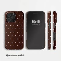 Selencia Coque arrière Vivid avec MagSafe Apple iPhone 16 Pro - Happy Dots Chocolate