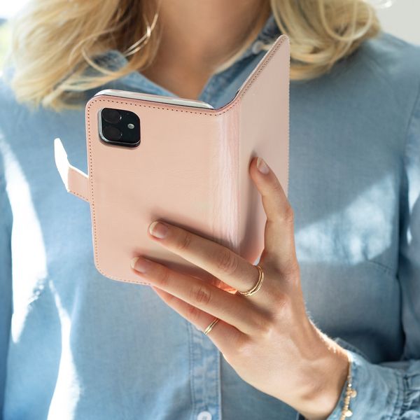 Selencia Étui portefeuille en cuir véritable Samsung Galaxy S10 - Dusty Pink