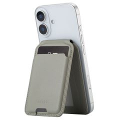 Accezz Portefeuille en cuir avec support - Compatible avec MagSafe et Qi2 - Light Grey
