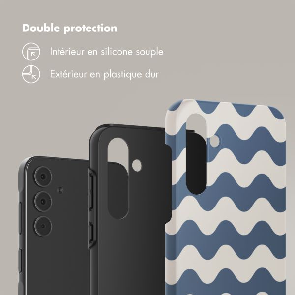 Selencia Coque arrière Vivid Samsung Galaxy A55 - Wave Vibes Classic Blue