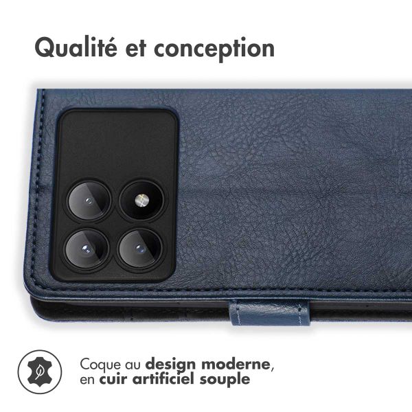 imoshion Étui de télephone portefeuille de luxe Xiaomi Poco X6 Pro - Bleu foncé