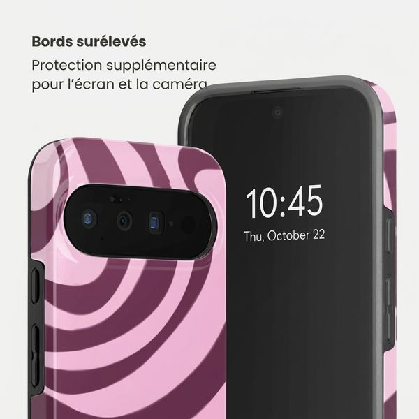 Selencia Coque arrière Vivid avec MagSafe Google Pixel 11 - Wavy Swirl Pink Plum