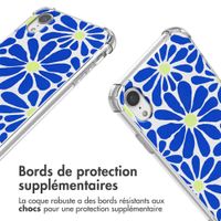 imoshion Coque Design avec cordon Apple iPhone Xr - Cobalt Blue Flowers Connect