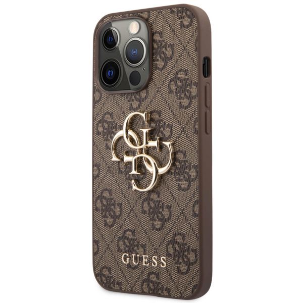 Guess Coque 4G Metal Logo Backcover Apple iPhone 13 Pro - Marron